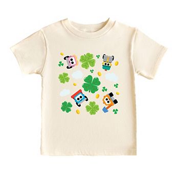 Leo the Truck Clover Collage - Toddler Short Sleeve Graphic T-Shirt