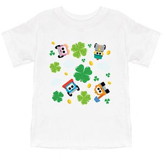 Leo the Truck Clover Collage - Toddler Short Sleeve Graphic T-Shirt