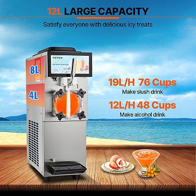 VEVOR Commercial Slushy Machine, 12L / 3.17 Gal Single Tank, Cool and Freeze Modes