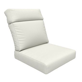 Covers&All Sunbrella High Back Chair Cushion, Foam Seat & Poly Fill Back Chair Cushion