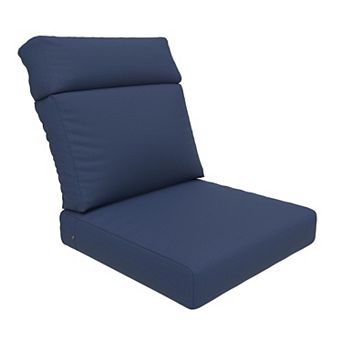 Covers&All Sunbrella 24.5"x 27" High Back Chair Cushion, Foam Seat & Poly Fill Back Chair Cushion