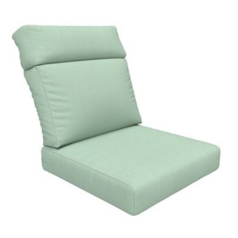 Covers&All Sunbrella 24.5"x 27" High Back Chair Cushion, Foam Seat & Poly Fill Back Chair Cushion