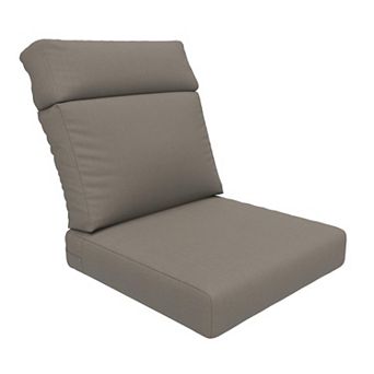 Covers&All Sunbrella 24.5"x 27" High Back Chair Cushion, Foam Seat & Poly Fill Back Chair Cushion