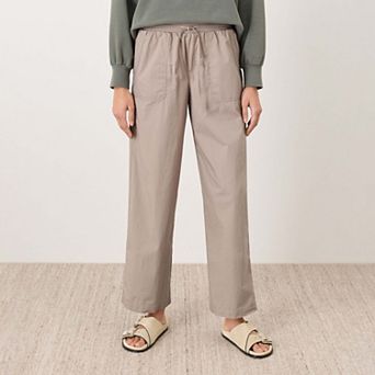 Organic Cotton Stretch Poplin Wide Leg Pant