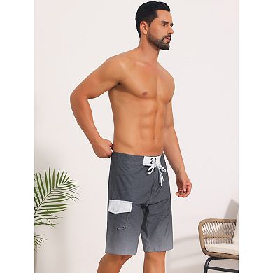 2 Packs Summer Colorblock Beach Shorts for Men's Drawstring Shorts with Side Pocket