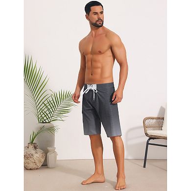 2 Packs Summer Colorblock Beach Shorts for Men's Drawstring Shorts with Side Pocket