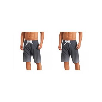 2 Packs Summer Colorblock Beach Shorts for Men's Drawstring Shorts with Side Pocket
