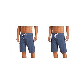 2 Packs Summer Colorblock Beach Shorts for Men's Drawstring Shorts with Side Pocket