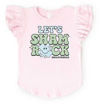 SmileyWorld Let's Shamrock - Flutter Sleeve Graphic T-Shirt