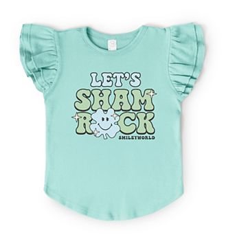 SmileyWorld Let's Shamrock - Flutter Sleeve Graphic T-Shirt