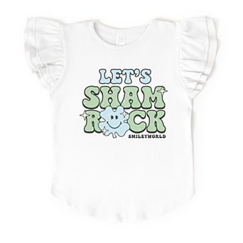 SmileyWorld Let's Shamrock - Flutter Sleeve Graphic T-Shirt