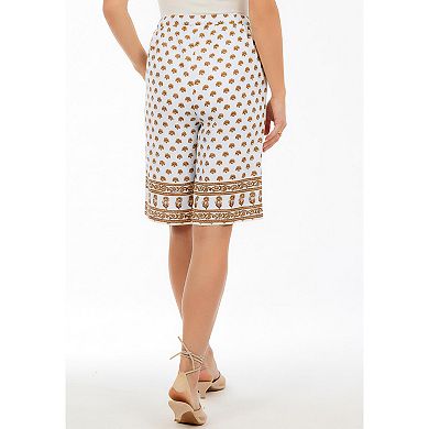 Roaman's Women's Plus Size Linen-Blend Pull-On Elastic Waist Shorts