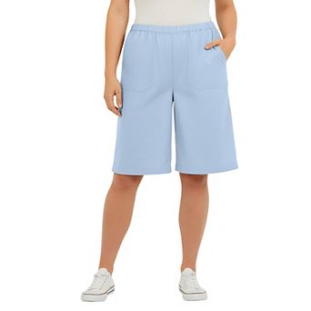 Roaman's Women's Plus Size Linen-Blend Pull-On Elastic Waist Shorts