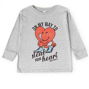SmileyWorld On My Way To Steal Your Heart - Toddler Long Sleeve Graphic Tee