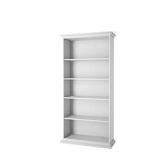 White 5 Shelf Bookcase - Elegant Tall Bookshelf for Home and Office Use