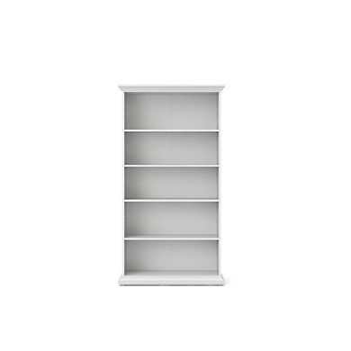White 5 Shelf Bookcase - Elegant Tall Bookshelf for Home and Office Use