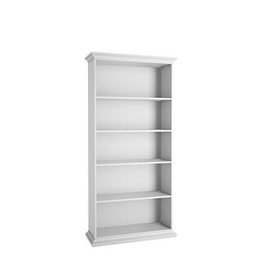 White 5 Shelf Bookcase - Elegant Tall Bookshelf for Home and Office Use