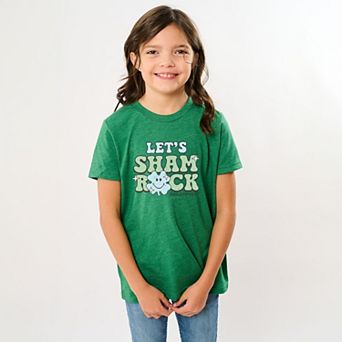 SmileyWorld Let's Shamrock - Youth Short Sleeve Graphic T-Shirt