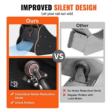 VEVOR Wooden Cat Exercise Wheel, 43.3" Large Cat Treadmill Wheel for Indoor Cats