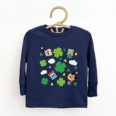 Leo the Truck Clover Collage - Toddler Long Sleeve Graphic Tee
