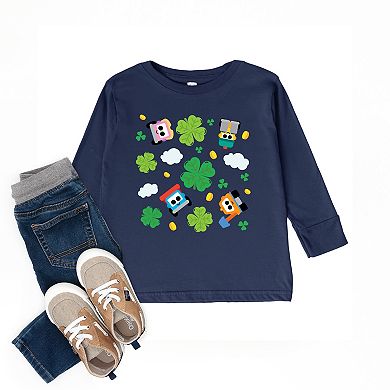 Leo the Truck Clover Collage - Toddler Long Sleeve Graphic Tee