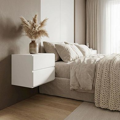 Starlight Canyon Home Nightstand with One Drawer and Folding Door for Modern Bedroom Storage