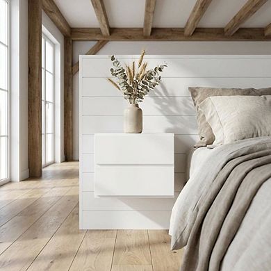 Starlight Canyon Home Nightstand with One Drawer and Folding Door for Modern Bedroom Storage