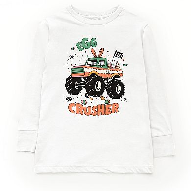 Egg Crusher Monster Truck - Youth Long Sleeve Graphic T-Shirt