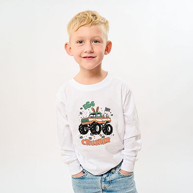 Egg Crusher Monster Truck - Youth Long Sleeve Graphic T-Shirt