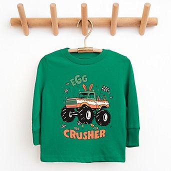 Egg Crusher Monster Truck - Youth Long Sleeve Graphic T-Shirt