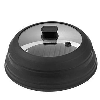 VEVOR Microwave Splatter Cover & Mat, 10.8" Collapsible Microwave Lid for Food