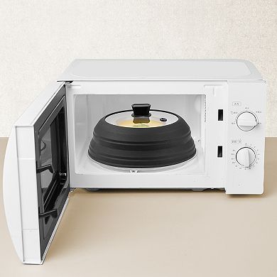 VEVOR Microwave Splatter Cover & Mat, 10.8" Collapsible Microwave Lid for Food