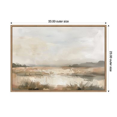 Neutral Abstract Landscape by The Creative Bunch Studio Framed Canvas Wall Art Print