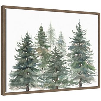 Sylvie Framed Canvas Pines And Evergreens by Patricia Shaw