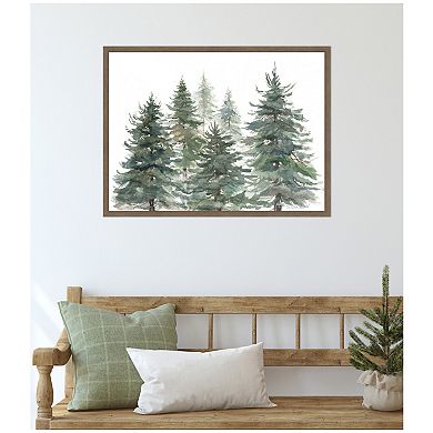 Sylvie Framed Canvas Pines And Evergreens by Patricia Shaw