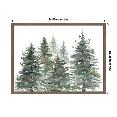 Sylvie Framed Canvas Pines And Evergreens by Patricia Shaw