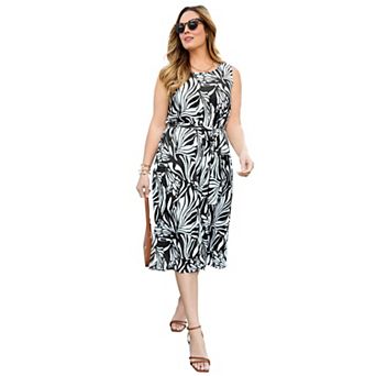 Catherines Women's Plus Size Petite Chiffon Fly Away Midi Dress