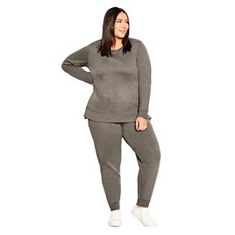 Avenue Women's Plus Size Hi Lo Sweat Top