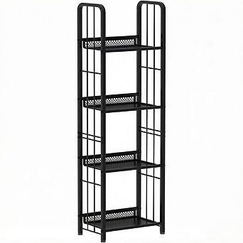 ZUQIETA 4 tier Freestanding Vertical Storage Organizer, Easy Assembly for Living Room, Bedroom