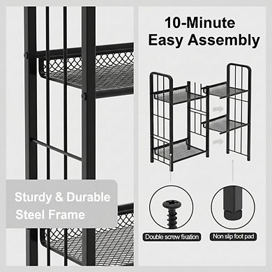 ZUQIETA 4-Tier Freestanding Vertical Storage Organizer, Easy Assembly for Living Room, Bedroom