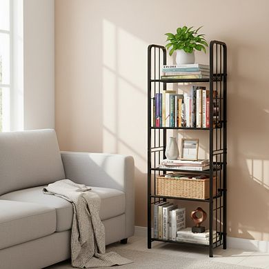 ZUQIETA 4-Tier Freestanding Vertical Storage Organizer, Easy Assembly for Living Room, Bedroom
