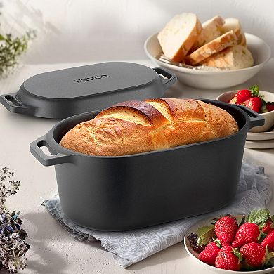 VEVOR Enameled Cast Iron Dutch Oven, 3.5 Quart Pot with Lid and Dual Handles