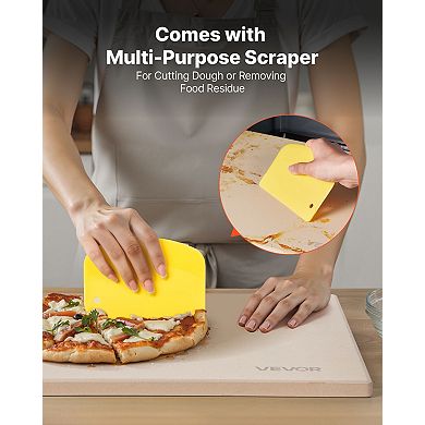 VEVOR Pizza Stone, 15 x 12 in Rectangular Cordierite Pizza Stone, Extra Large Baking-Stone