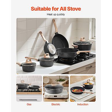 VEVOR 17 Piece Pots and Pans Set Nonstick, Granite Cookware Set, Induction Cookwares