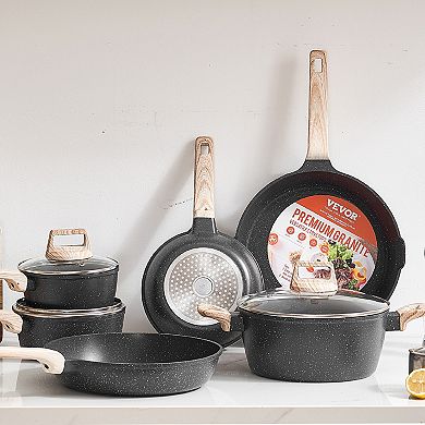 VEVOR 17 Piece Pots and Pans Set Nonstick, Granite Cookware Set, Induction Cookwares