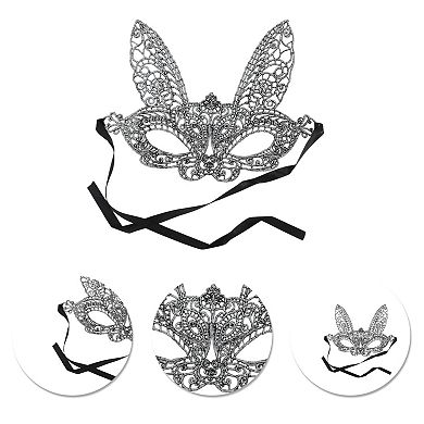 Lace Long-Ear Bunny Half Face Party Mask 1 Pc