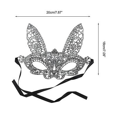 Lace Long-Ear Bunny Half Face Party Mask 1 Pc