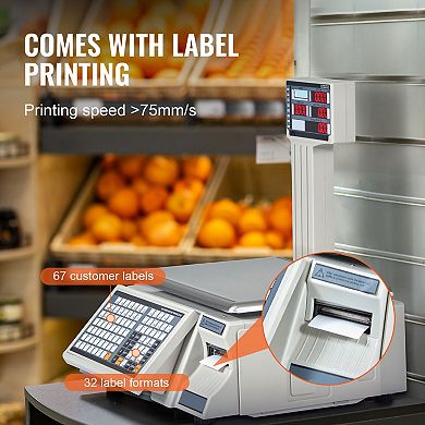 VEVOR Electronic Price Computing Scale, 66 LB Digital Deli Weight Scales