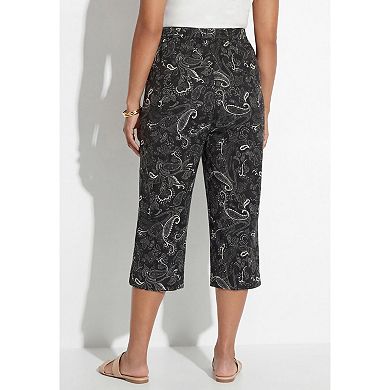Catherines Women's Plus Size Pull-On Sateen Capri