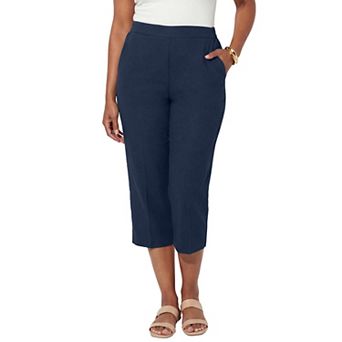 Catherines Women's Plus Size Petite Pull-On Sateen Capri